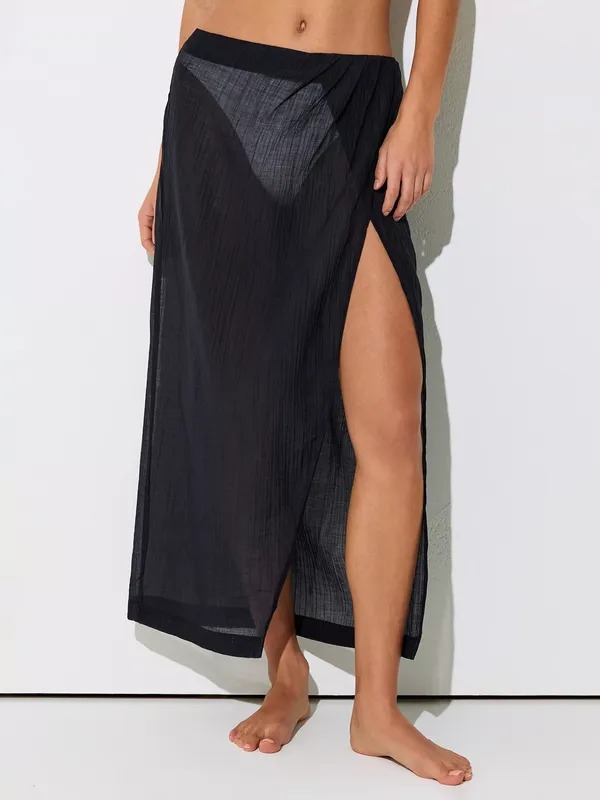 Reiss Rosa Gauze Wrap Skirt, Navy