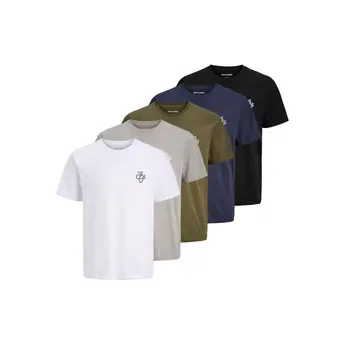 Jack and Jones 5-Pack Short Sleeve T-Shirt Mens