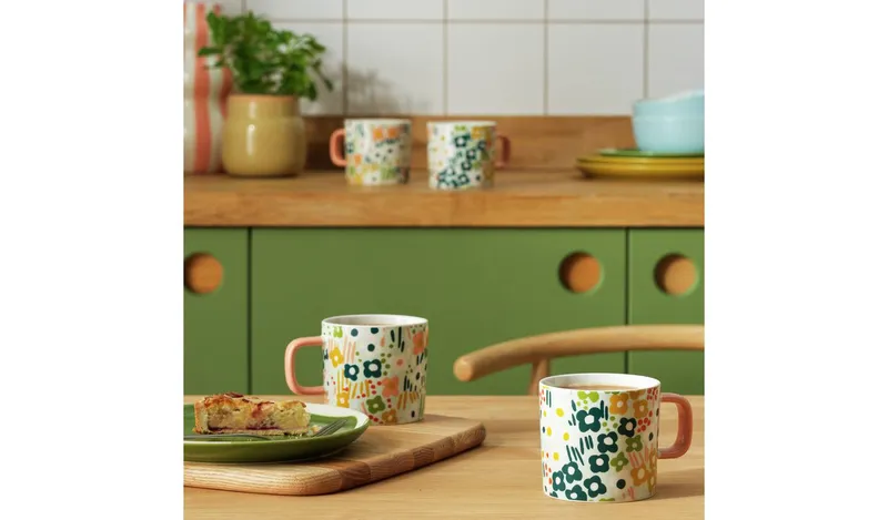 Habitat x Scion Spring Meadow Set of 4 Mugs - Multicoloured