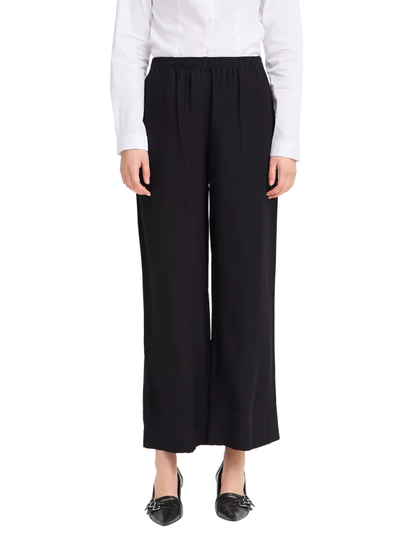 ICHI Ihfazima Cropped Wide-Leg Trousers