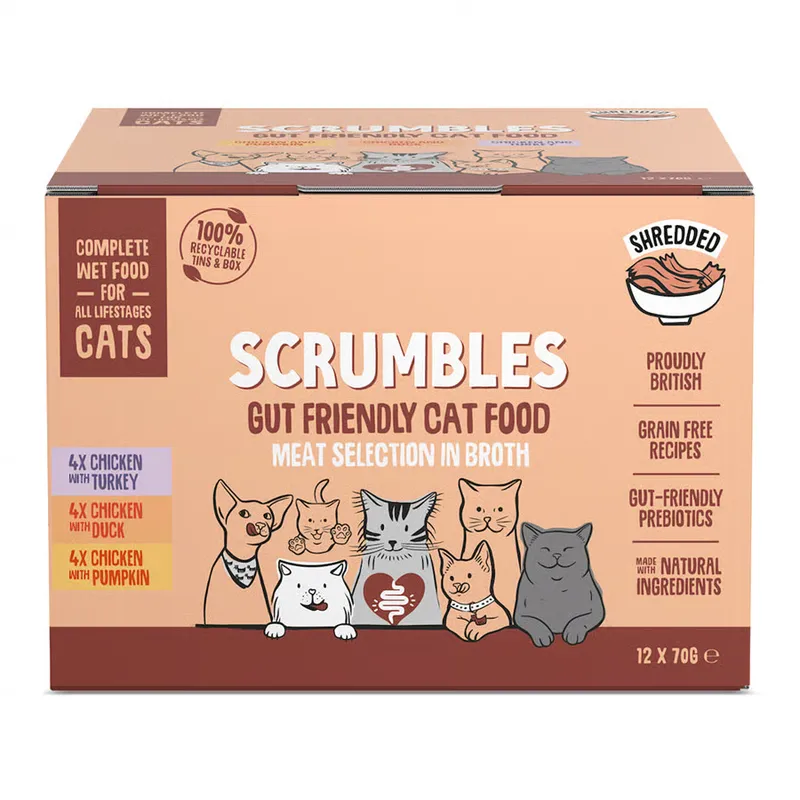Scrumbles Grain Free Adult Wet Cat Food in Broth Chicken