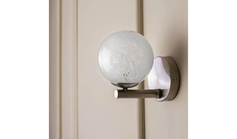 Argos Home White Confetti Metal&Glass Wall Light - White & Grey