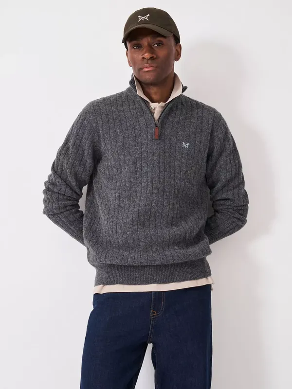 Crew Clothing Wool Blend Cable Knit Jumper