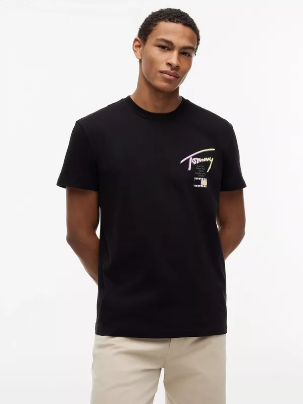 Tommy Hilfiger Graphic Print Crew Neck Cotton T-Shirt