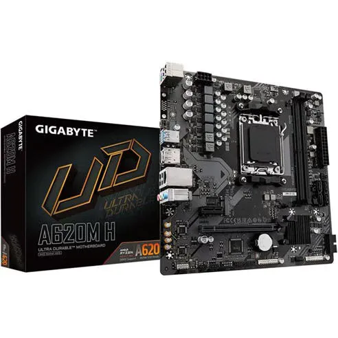 Gigabyte Technology A620M H Motherboard - Supports AMD Ryzen 8000 CPUs 5+2+2 Phases Digital VRM up to 7200MHz DDR5