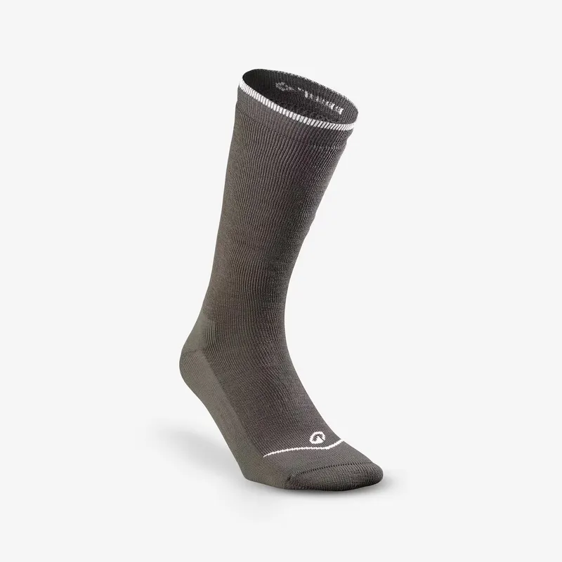 WEDZE Adults’ warm ski socks 100 - Grey