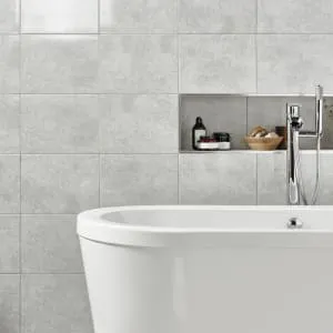 Wickes Tivoli Grey Gloss Ceramic Wall Tile - 330 x 250mm