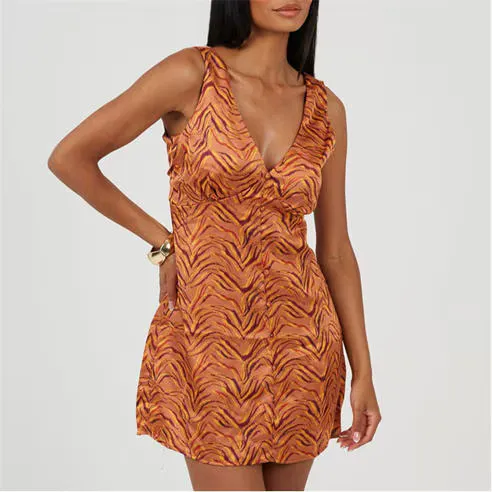 Brave Soul Women's Abstract Wrap Dress