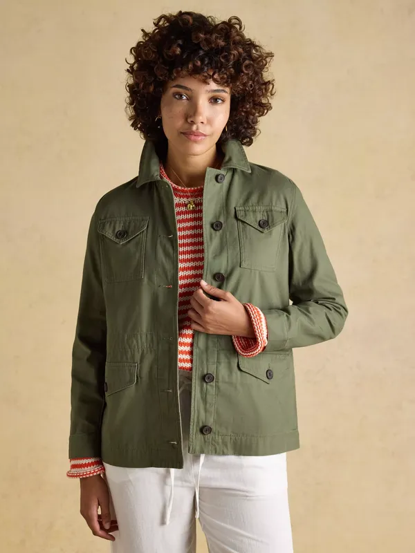 Joules Twyford Utility Jacket, Khaki Green
