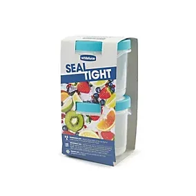 Whitefurze Seal Tight Plastic 500ml Round Food storage pot, Pack of 2