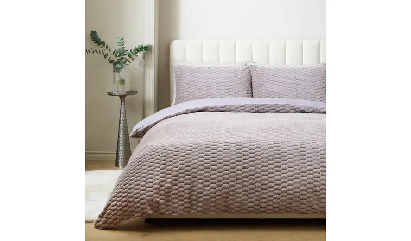 Argos Home Jewel Fur Grey Bedding Set