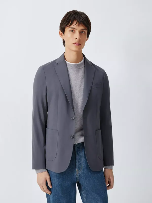 John Lewis Tech Travel Slim Fit Blazer, Slate Grey
