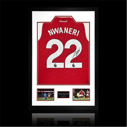 The Fan Cave Ethan Nwaneri Signed Arsenal 25/26 Shirt Frame