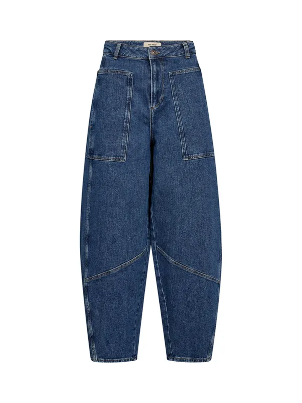 MOS MOSH Rosie Galleon Barrel Leg Jeans, Dark Blue