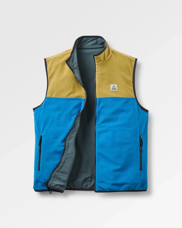 Passenger Clothing Set Off Reversible Polartec® Fleece Vest - Warm Beige/Marine Blue
