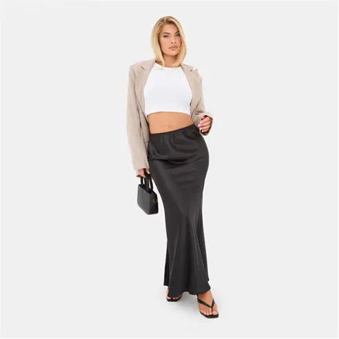 I Saw It First Maxi Bias Cut Satin Skirt