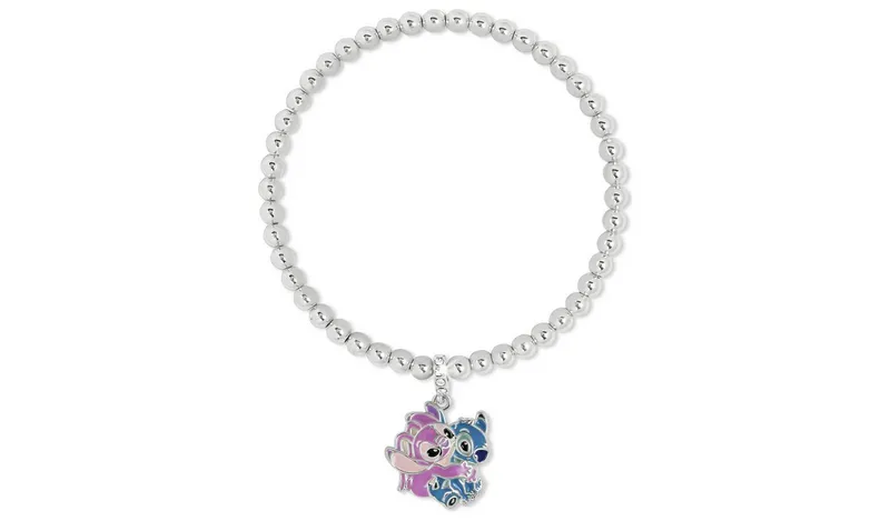 Disney Stitch and Angel Silver Plated Expander Bracelet 