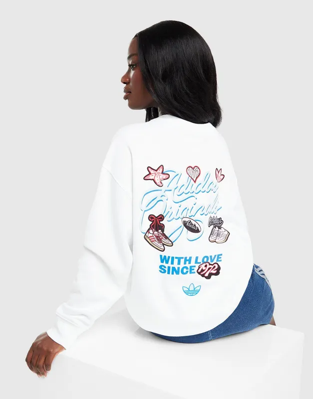 adidas Originals Sticker Oversized Crew Sweatshirt