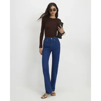 Blue Stretch Straight Leg Jeans