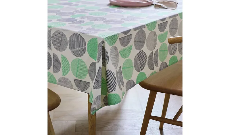 Habitat Linear Circles Cotton Wipe Clean Table Cloth - Grey