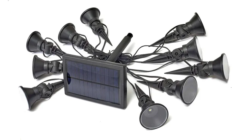 Smart Solar Warm White Solar Spot String Lights - Set of 10