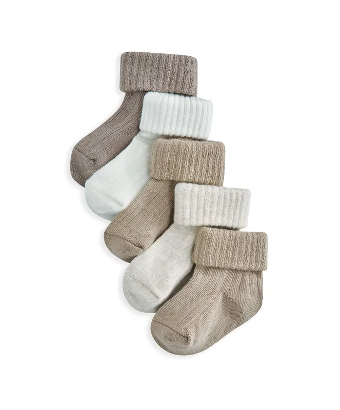 Mamas & Papas Sand Ribbed Socks (Pack of 5)
