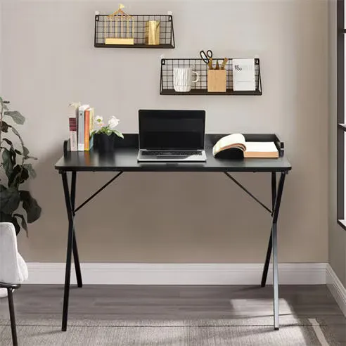 FurnitureR AVA Black and Wooden 120cm Desk