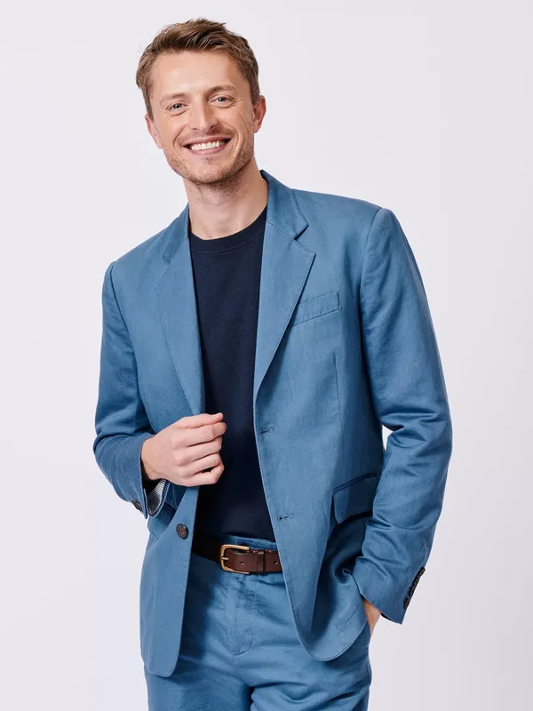 Aubin Pasmore Tailored Fit Linen Blend Suit Jacket