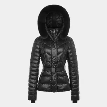 Arctic Army Women's Aurora Belted Hooded Long Sleeve Short Puffer Jacket
