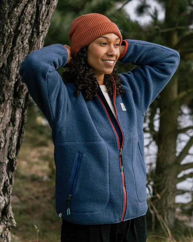 Passenger Clothing Fairbanks Full Zip Sherpa Fleece - Dark Denim