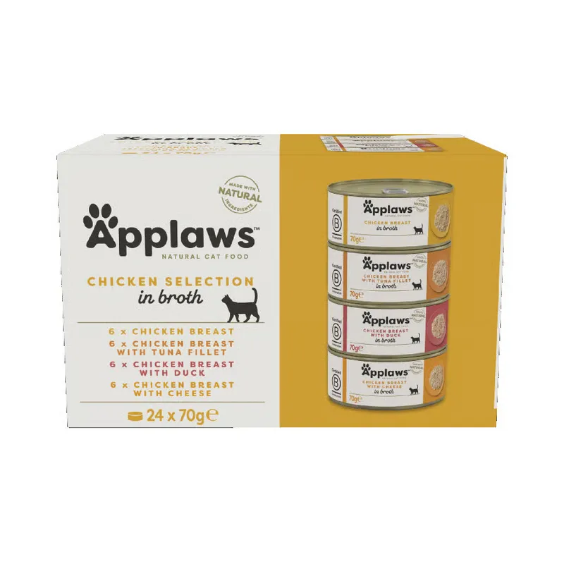Applaws Natural Wet Cat Food Chicken Selection Multipack in Broth