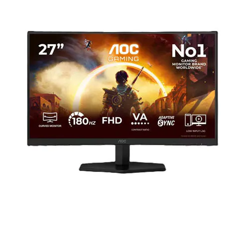 AOC C27G42FE 27 Inch Curved VA 144Hz (180Hz OC) HDMI DP Gaming Monitor