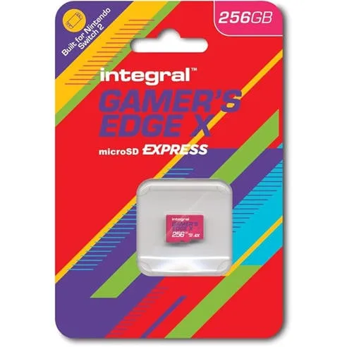Integral 256GB Gamers Edge X Micro SD Express Card for Nintendo Switch 2 up to 890MB/s Read 750MB/s Write