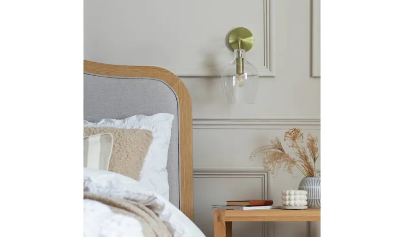 Argos Home Abas Glass Wall Light - Brass