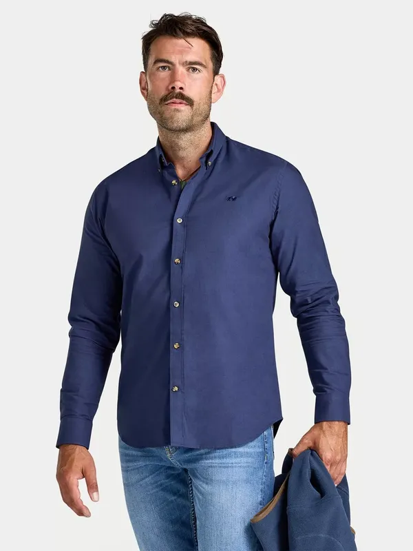 Raging Bull Cotton Regular Fit Long Sleeve Oxford Shirt