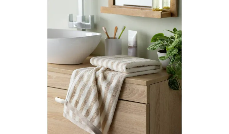Habitat Stripe Towel - Neutral