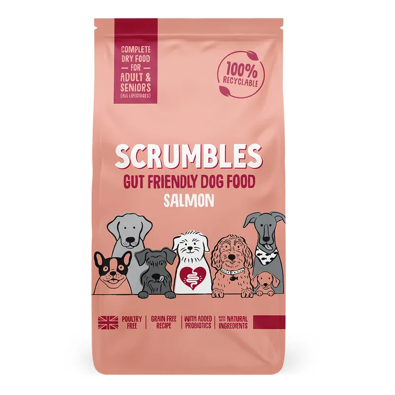 Scrumbles Complete Dry Adult and Senior Dog Food Salmon