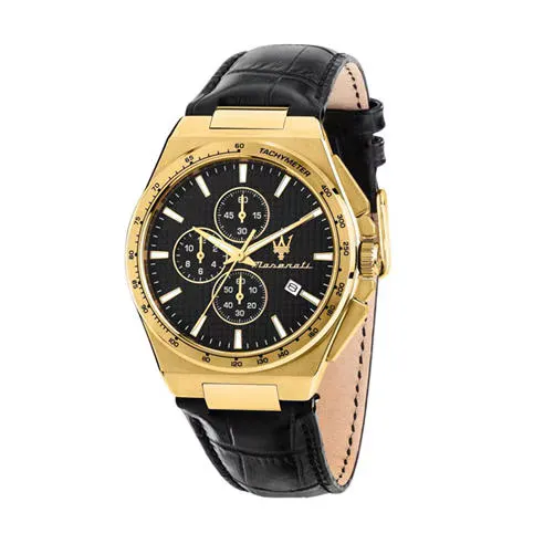Maserati Men's Velocità Leather Analogue Quartz Watch