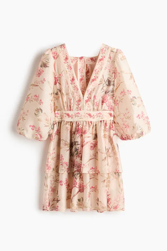 Linen-blend dress