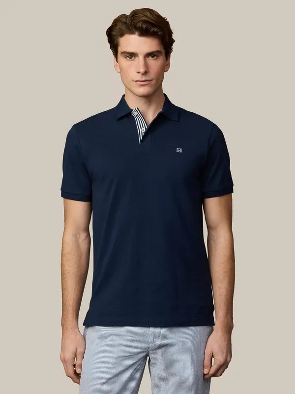 Hackett London Heritage Classic Fit Short Sleeve Stripe Trim Polo Shirt