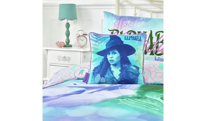 Wicked 2 Glinda & Elphaba Cushion - Blue - 35x35cm