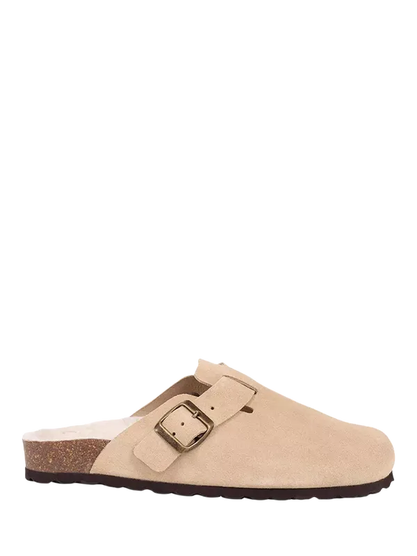 Jones Bootmaker Freida Suede Faux Fur Lined Mule Slippers