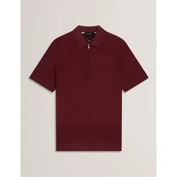 Ted Baker Men's Textured Zip Short Sleeve Polo Shirt
