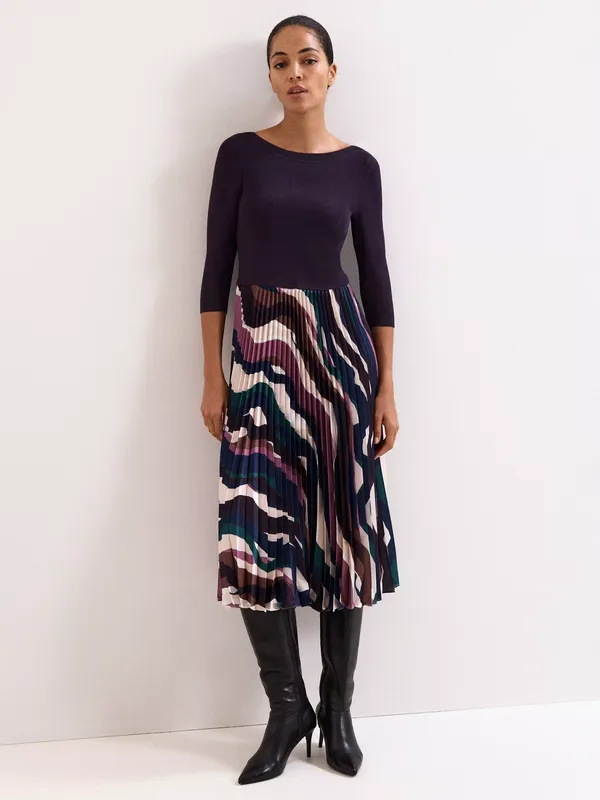 Phase Eight Riley Pleated Dress, Multi