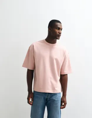 breatheMAX™ heavyweight boxy oversized t-shirt in pink cotton blend
