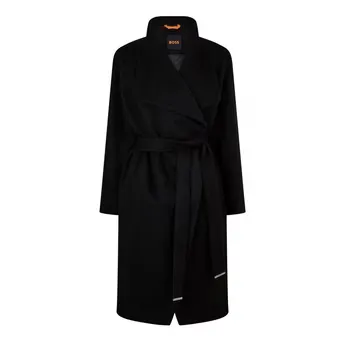 Boss Women's BOSS Caylina  Orange Knee Length Long Sleeve Overcoat