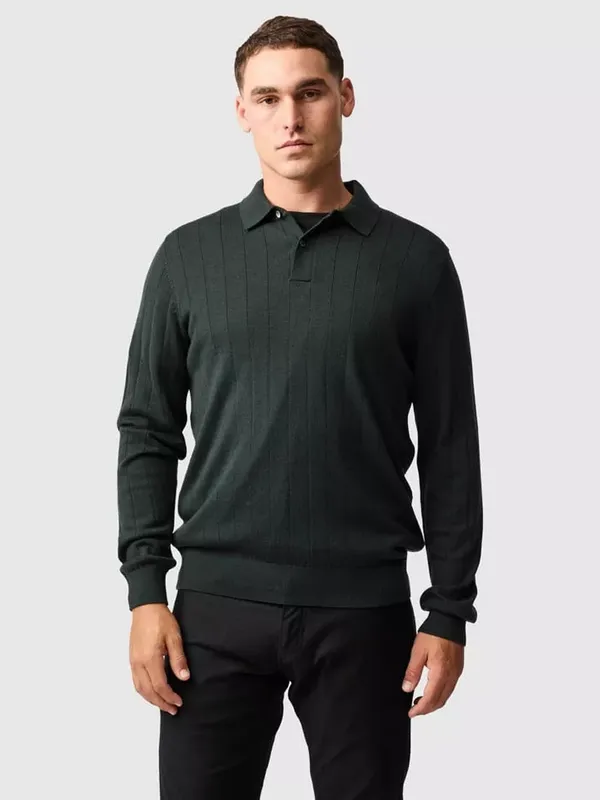 Rodd & Gunn Murdoch Merino Wool Knit Polo Top, Forest