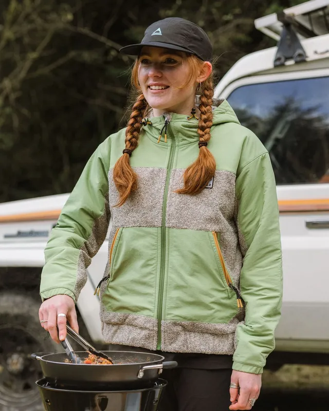 Passenger Clothing Warming Full Zip Windproof Fleece - Stem Green/Oat
