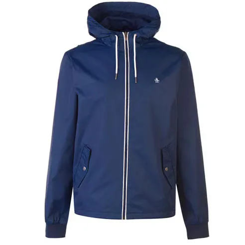 Original Penguin Men's Ratner Water and Wind Resistant Hooded Long Sleeve Rain Anorak