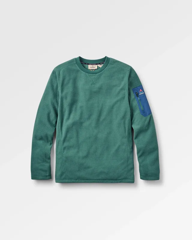 Passenger Clothing Forestscape Grid Fleece Crew - Deep Ocean